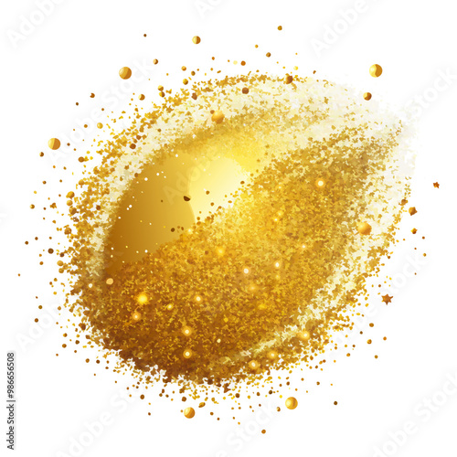 golden splashes on white background
