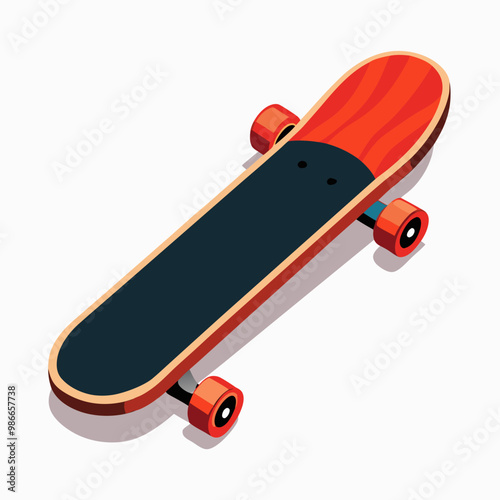 skateboard on a white