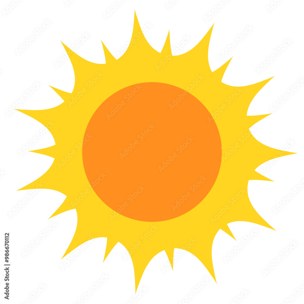 Sun icon vector illustration isolated on white Sun icon vector illustration isolated on white