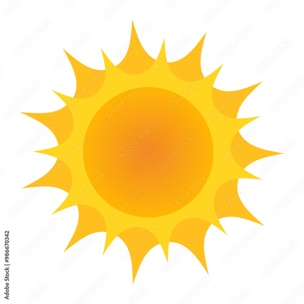 Sun icon vector illustration isolated on white Sun icon vector illustration isolated on white