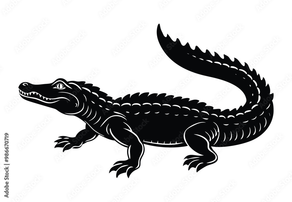 Crocodile silhouette vector Crocodile silhouette vector