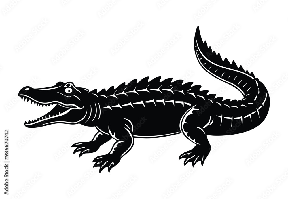 Crocodile silhouette vector