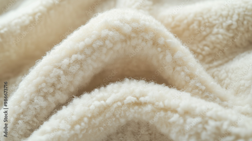 a meticulously styled close-up of a ivory fleece fabric, emphasizing its luxurious softness and fluffy texture, the carefully arranged fibers create an elegant, inviting atmosphere a meticulously styled close-up of a ivory fleece fabric, emphasizing its luxurious softness and fluffy texture, the carefully arranged fibers create an elegant, inviting atmosphere