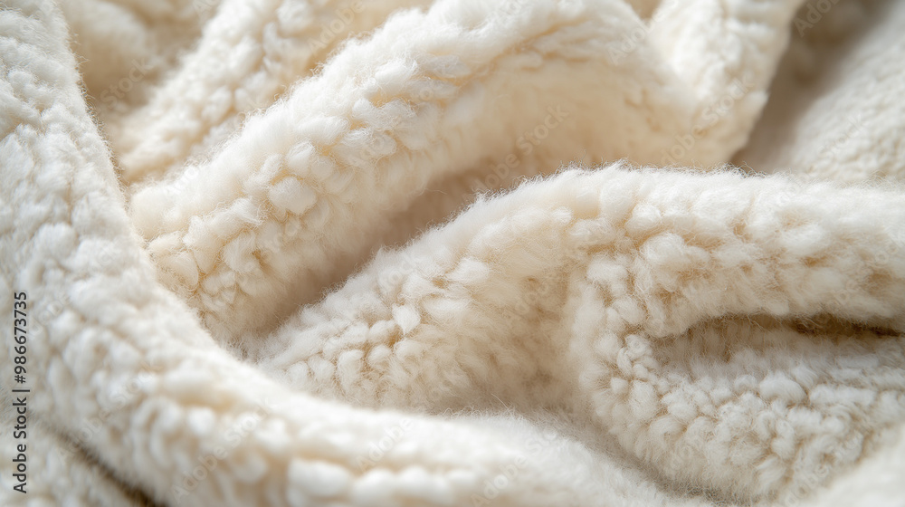 a meticulously styled close-up of a ivory fleece fabric, emphasizing its luxurious softness and fluffy texture, the carefully arranged fibers create an elegant, inviting atmosphere a meticulously styled close-up of a ivory fleece fabric, emphasizing its luxurious softness and fluffy texture, the carefully arranged fibers create an elegant, inviting atmosphere