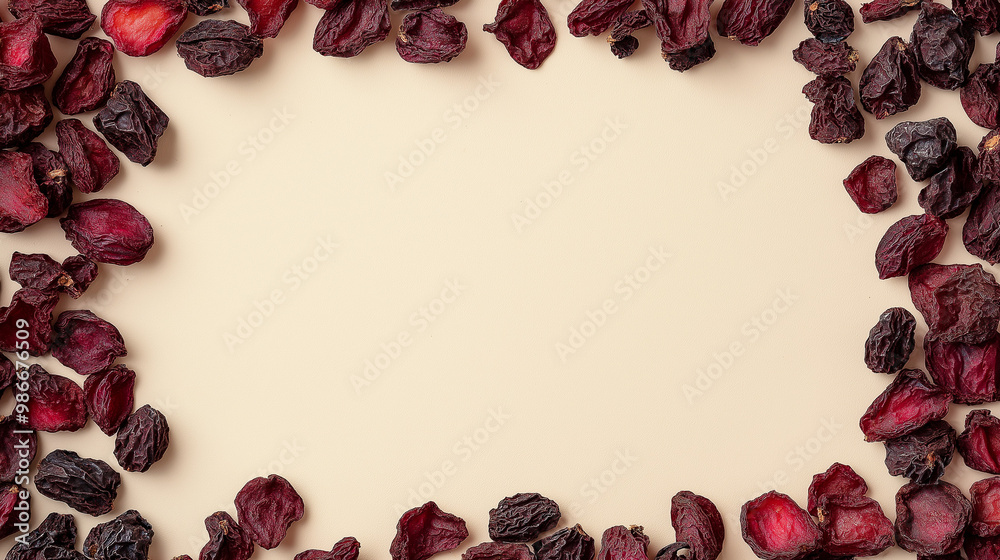 dried bayberry fruit: a frame made from dried bayberry fruit, scattered vibrantly over a light cream background, the rich red and deep purple hues of the fruit create a bold, striking aesthetic dried bayberry fruit: a frame made from dried bayberry fruit, scattered vibrantly over a light cream background, the rich red and deep purple hues of the fruit create a bold, striking aesthetic