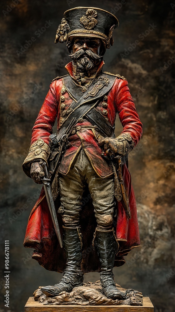 Bronze Statue of a Military Officer in Full Uniform Bronze Statue of a Military Officer in Full Uniform
