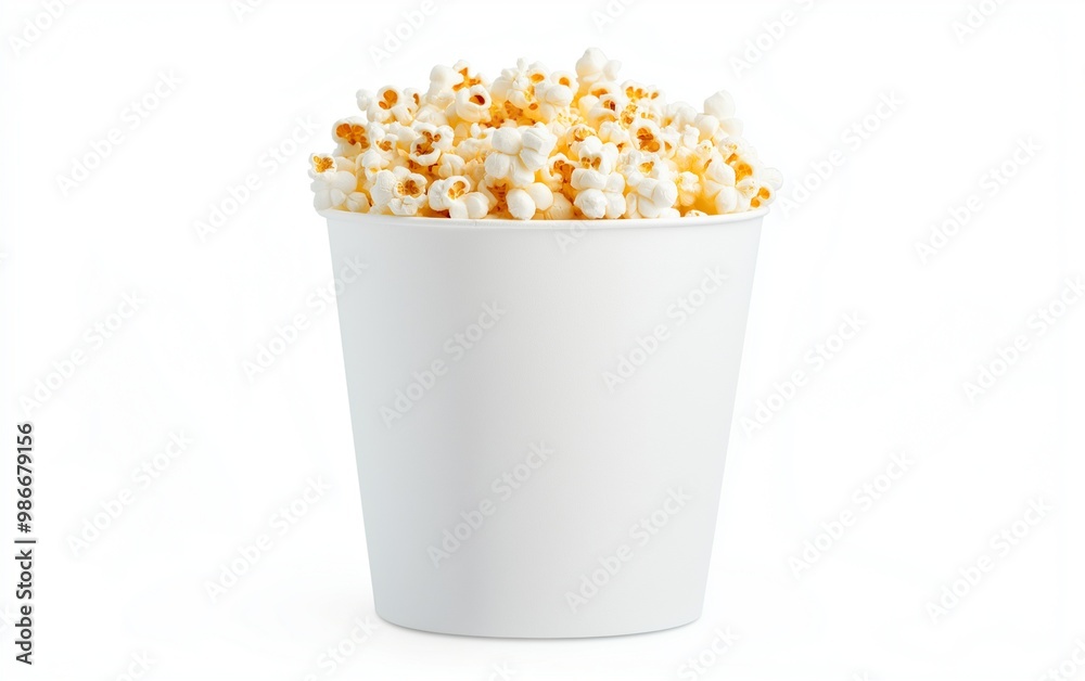 White paper cup filled with fresh, buttery popcorn. Ideal for movie night, cinema, or snack-related themes.
White paper cup filled with fresh, buttery popcorn. Ideal for movie night, cinema, or snack-related themes.