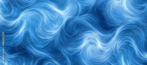 A cool, abstract blue wave pattern with a central area for text