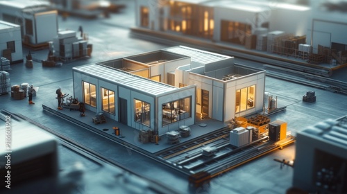 Modern Factory with Modular Buildings