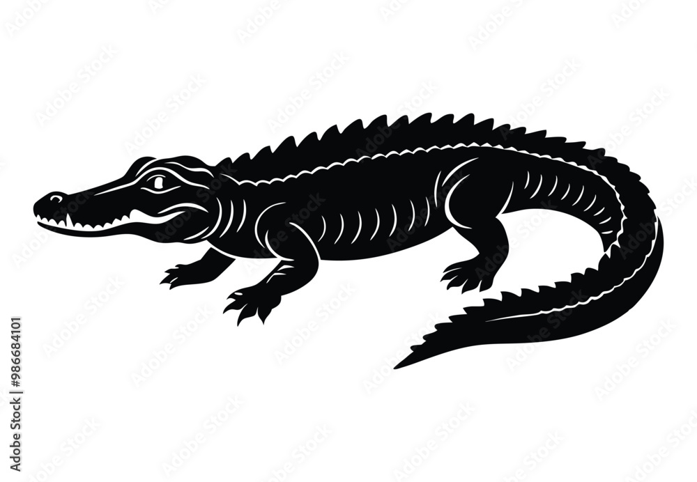 Alligator silhouette vector Alligator silhouette vector