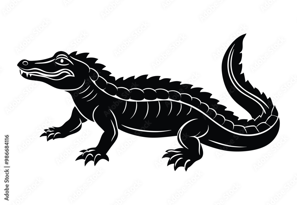 Fototapeta premium Alligator silhouette vector