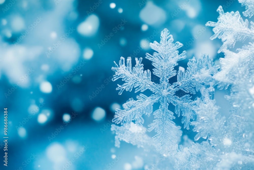 Stunning close up of exquisite snowflakes creating a captivating winter background