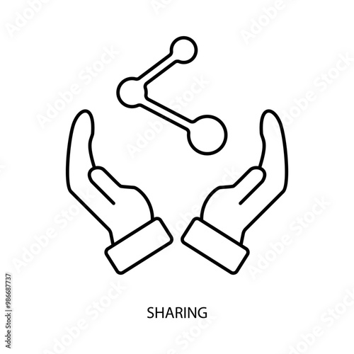 sharing concept line icon. Simple element illustration.sharing concept outline symbol design.