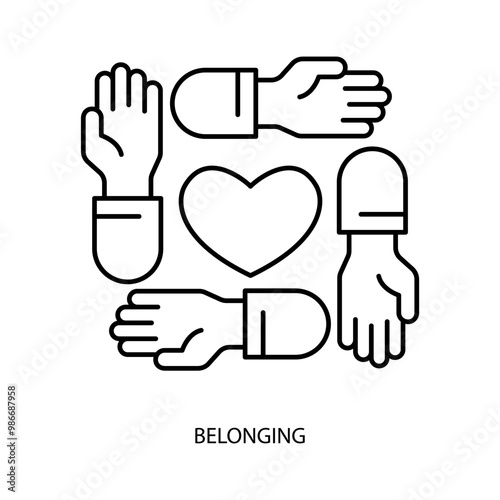 belonging concept line icon. Simple element illustration.belonging concept outline symbol design.