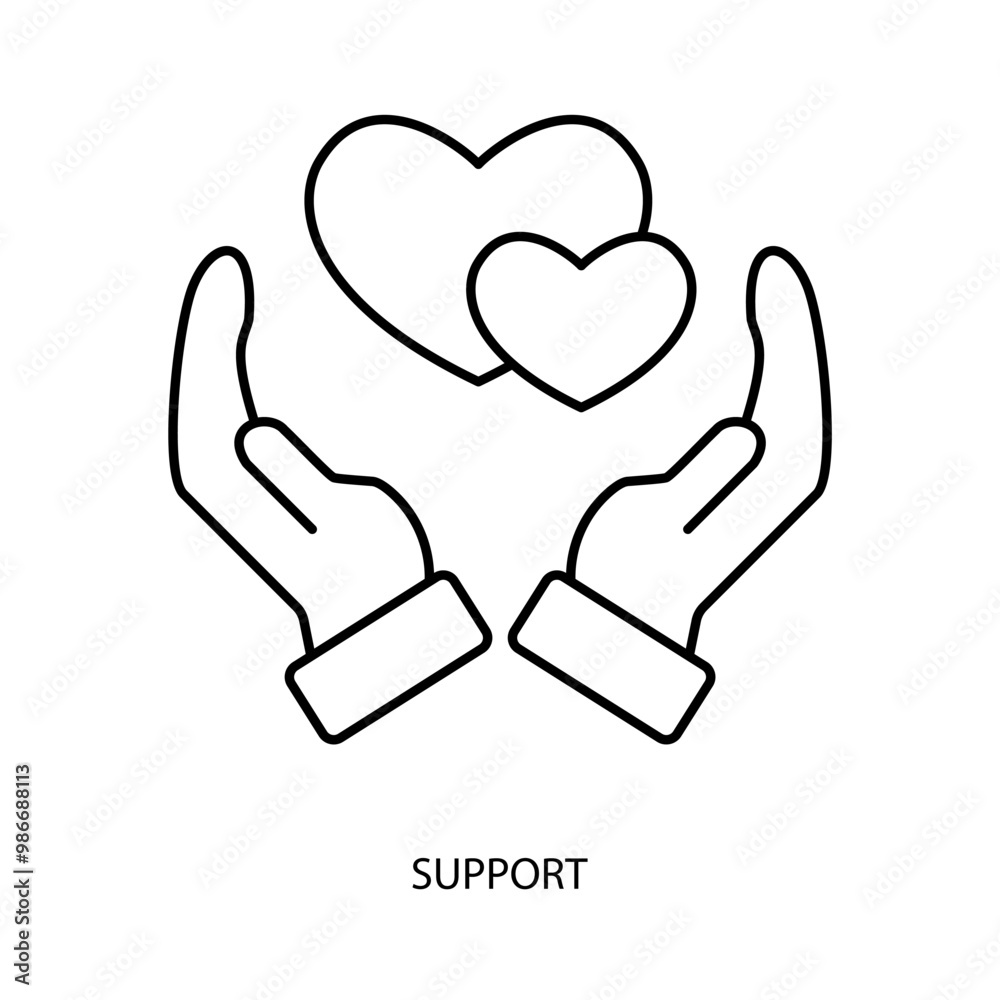 support concept line icon. Simple element illustration.support concept outline symbol design. support concept line icon. Simple element illustration.support concept outline symbol design.