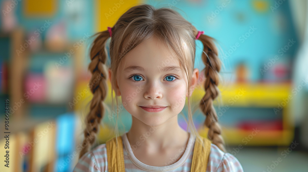 Fototapeta premium Candid school portrait in a classroom