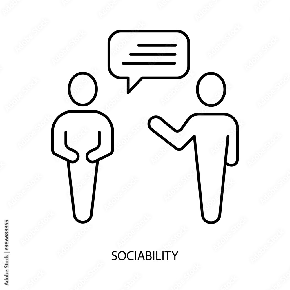 sociability concept line icon. Simple element illustration.sociability concept outline symbol design. sociability concept line icon. Simple element illustration.sociability concept outline symbol design.