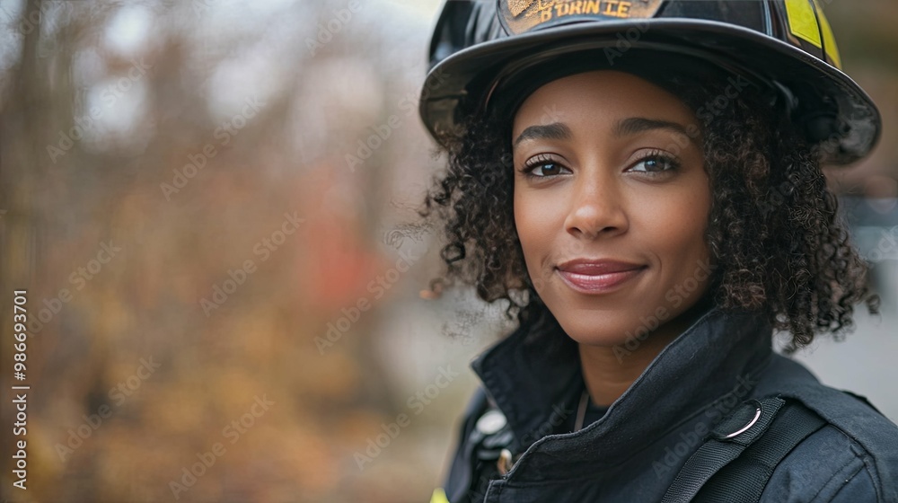 Portrait of a Female Firefighter with a Confident Expression Portrait of a Female Firefighter with a Confident Expression