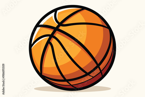 A fun and colorful cartoon basketball design perfect for customization and creative projects, Customizable cartoon illustration of basketball.