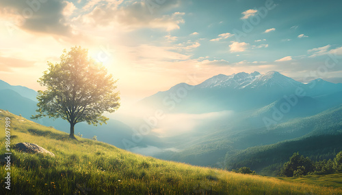 Stunning panorama Landscape Wallpaper with Ample Space for Text - Perfect for Custom Designs, photography, travel dreams