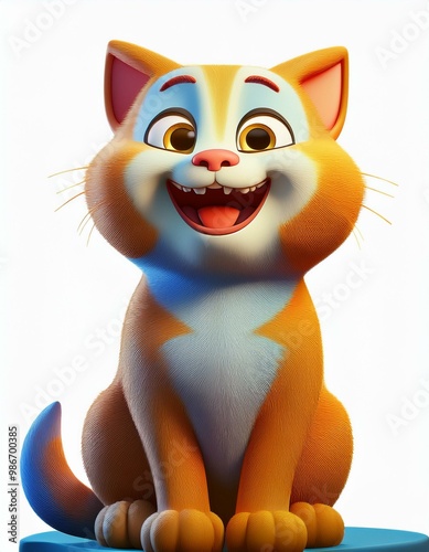 Cartoon de unos gatos sonriendo photo