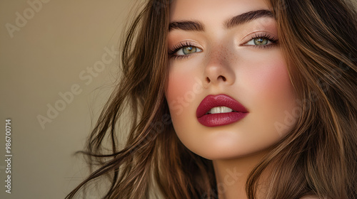 Close-up of a beautiful woman's face