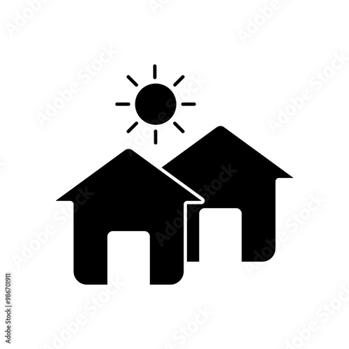 village concept line icon. Simple element illustration.village concept outline symbol design.