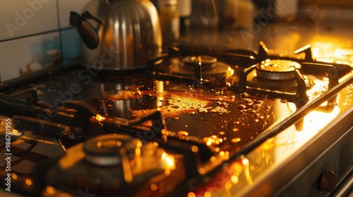 Fuel leak on a cooking appliance photo