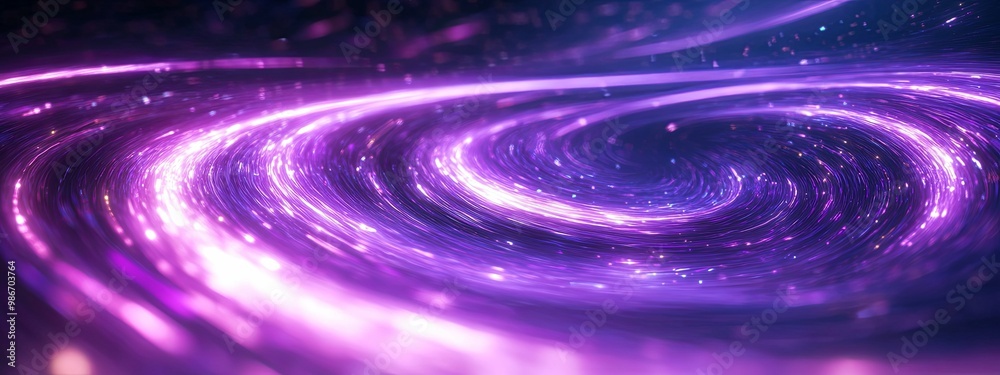 Abstract Purple and White Swirling Light Trails with Glimmering Particles Abstract Purple and White Swirling Light Trails with Glimmering Particles