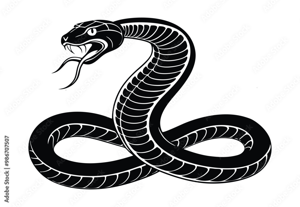 Obraz premium Snake silhouette vector