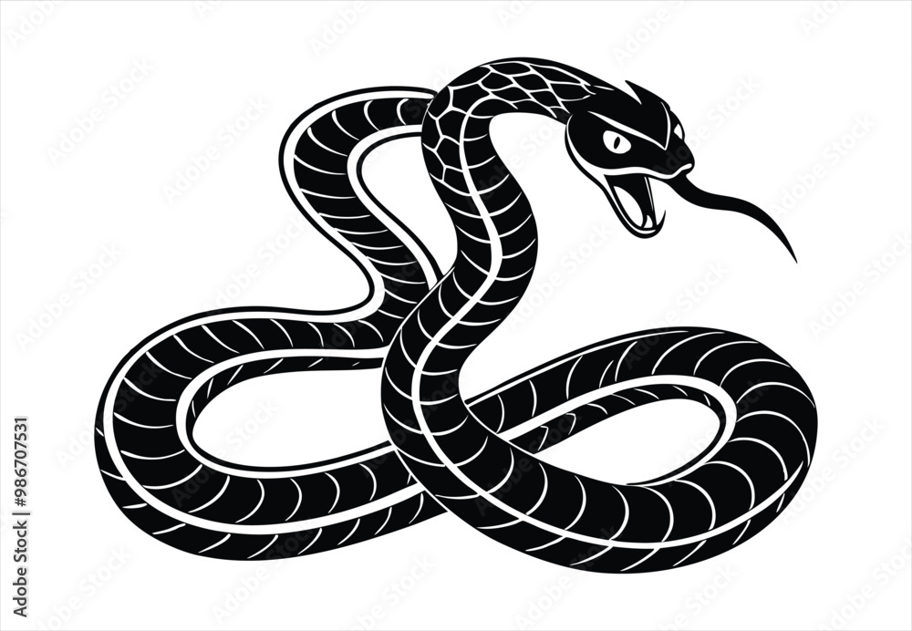 Fototapeta premium Snake silhouette vector