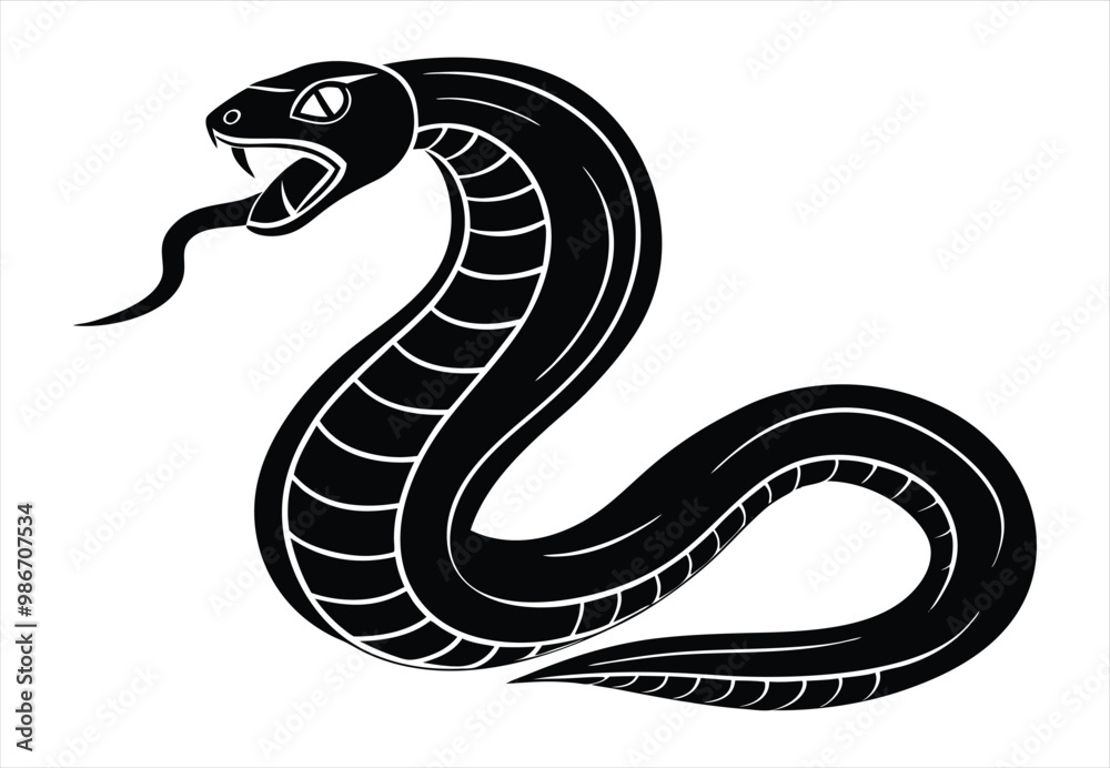 Fototapeta premium Snake silhouette vector