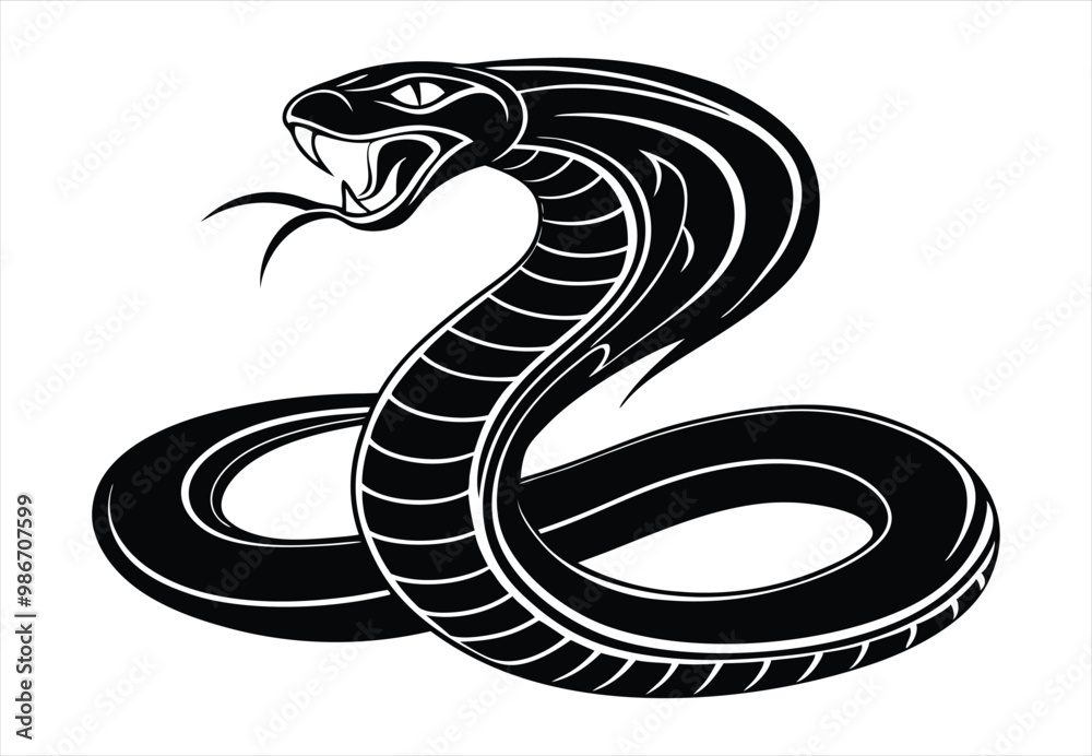 Obraz premium Snake silhouette vector