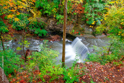 Canvas Print Indian Run Falls Park in Autumn, Dublin, Ohio