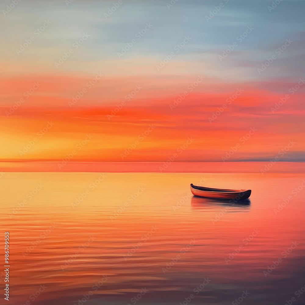 Serene Sunset Over Calm Waters Serene Sunset Over Calm Waters