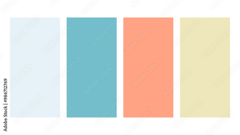 Baby blue, aquamarine, salmon, freesia color palette. Set of bright color palette combination in rgb hex. Color palette for ui ux design. Abstract vector illustration for your graphic design, banner Baby blue, aquamarine, salmon, freesia color palette. Set of bright color palette combination in rgb hex. Color palette for ui ux design. Abstract vector illustration for your graphic design, banner