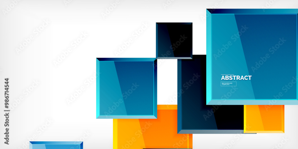 Fototapeta premium Colorful squares with reflections abstract background design. Vector Illustration For Wallpaper, Banner, Background, Card, Book Illustration, landing page