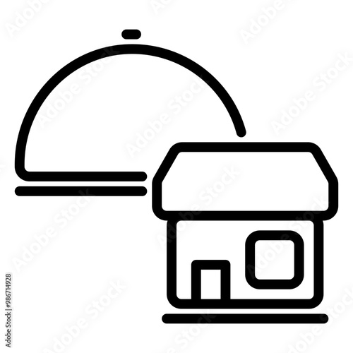 restaurant icon, Line icon style