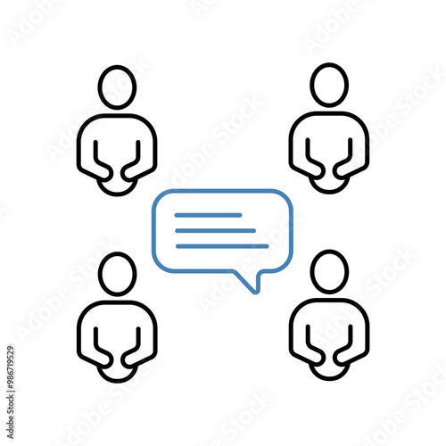 social group concept line icon. Simple element illustration.social group concept outline symbol design.