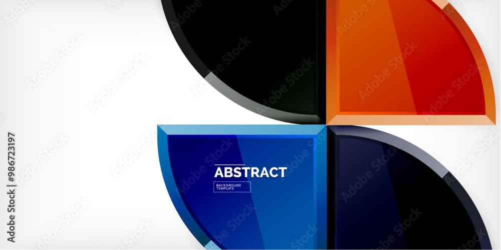 Abstract background - circles and round triangles with 3d effect. Vector Illustration For Wallpaper, Banner, Background, Card, Book Illustration, landing page Abstract background - circles and round triangles with 3d effect. Vector Illustration For Wallpaper, Banner, Background, Card, Book Illustration, landing page