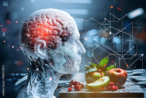 Ai driven  recipe development food and beverage where artificial intelligence analyzes ingredients flavors and nutritional content to create innovative and healthy recipes photo