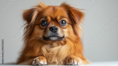 Curious Pekingese in Full Body Photograph