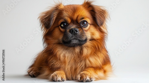 Curious Pekingese Dog Posing for a Photograph photo