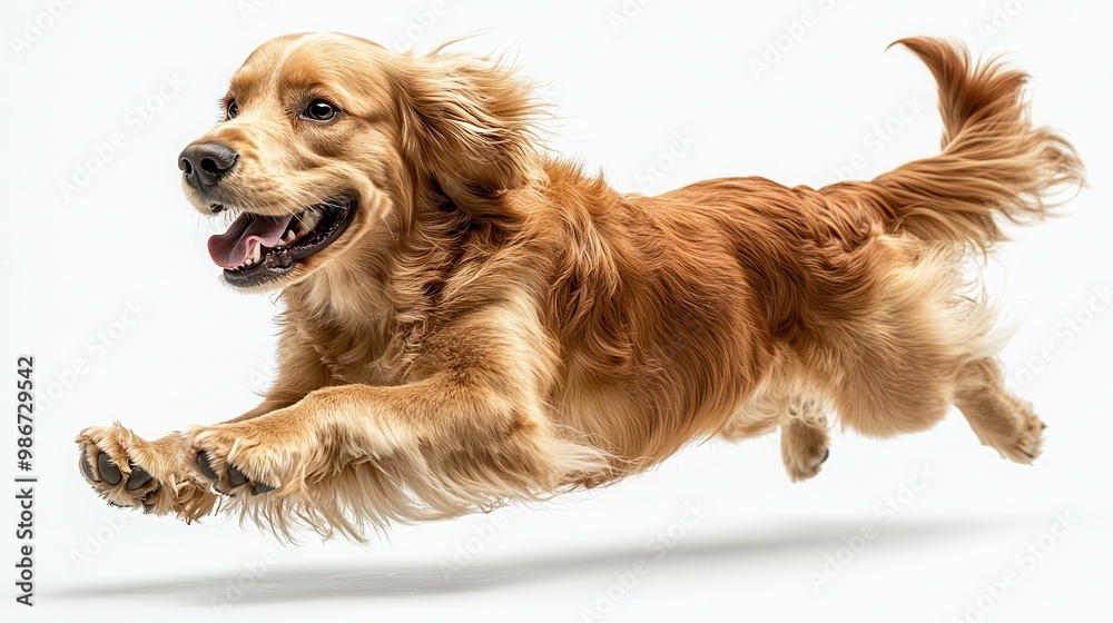 Lively Cocker Spaniel Running in Full Motion Lively Cocker Spaniel Running in Full Motion