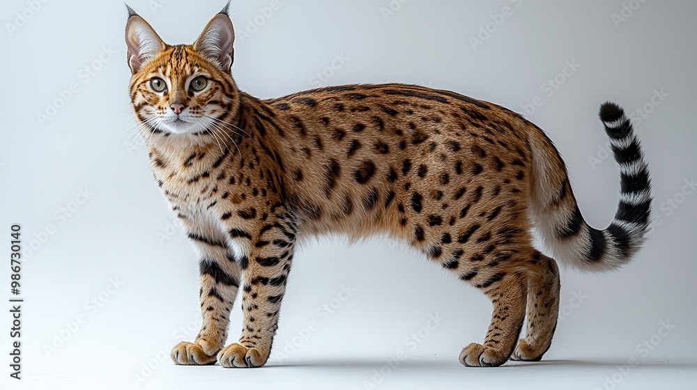 Majestic Savannah Cat in Full Body Portrait Majestic Savannah Cat in Full Body Portrait