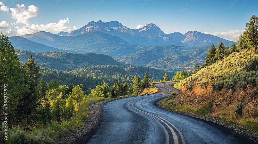 Fototapeta premium Winding Road Through Mountainous Landscape