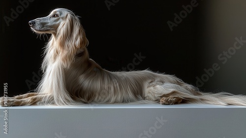 Serene Afghan Hound in Elegant Pose