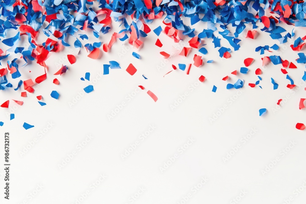 Abstract blue and red confetti on a white background Abstract blue and red confetti on a white background