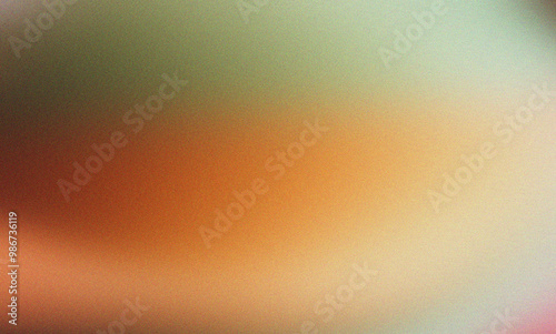 Abstract grainy background, teal orange green yellow color gradient, noise texture wide banner poster design