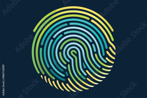 This illustration showcases a customizable fingerprint design in vibrant colors, emphasizing unique details, Customizable fingerprint illustration that is disproportionate.
